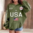 thumbnail image 3 of LNMQLPDBS Girls Graphic Hoodie Casual Long Sleeve Pullover Hooded Sweatshirt with Kangaroo Pocket 4th of July Patriotic Outfit for Kids Tween Girl Top, 3 of 4