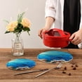 thumbnail image 7 of Coolnut Ocean Pot Holder Set of 2, Heat Resistant Round Cotton Hot Pads Table Mats Trivets for Hot Dishes/Pot/Bowl/Teapot/Hot Pot Holders, 7" + 9.45", 7 Inch + 9 Inch, 7 of 7