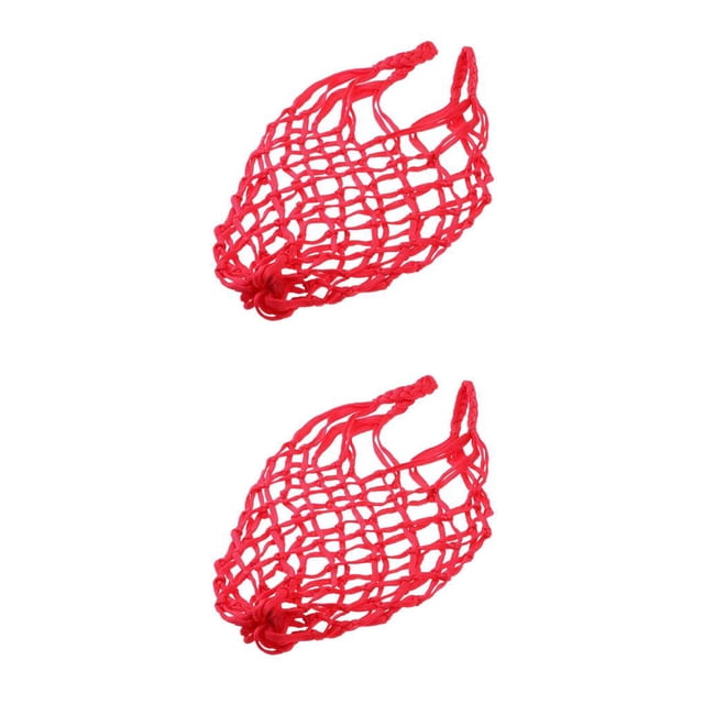 Eigraketly Bolsa de pelota de malla Balón de baloncesto Llevar bolsa de red de almacenamiento de malla Titular rojo Rojo 2piezas