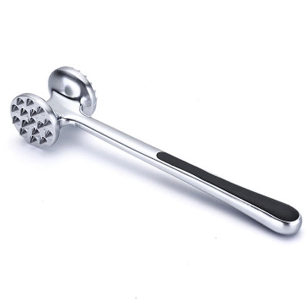Martillo ablandador de carne, mazo, herramienta para ablandar carne de res y aves de corral. Con mango de goma cómodo. Fácil de lavar en lavavajillas.