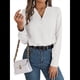 thumbnail image 1 of Blusa Plisada de Larga con Cuello en V para Mujer, Ideal para Oficina M, 1 of 8