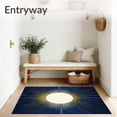 thumbnail image 3 of ODIKA 6'x9' Machine Washable Non-Slip Area Rug, Aztec Sunburst Modern Geometric Starburst Porch High Traffic Rug, Blue, 101115, 3 of 7