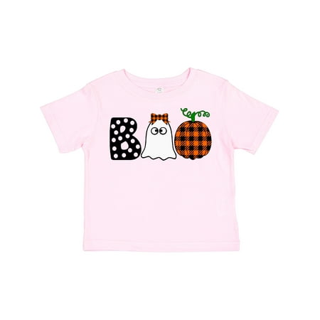 

Inktastic Boo Halloween Ghost and Plaid Pumpkin Boys or Girls Toddler T-Shirt