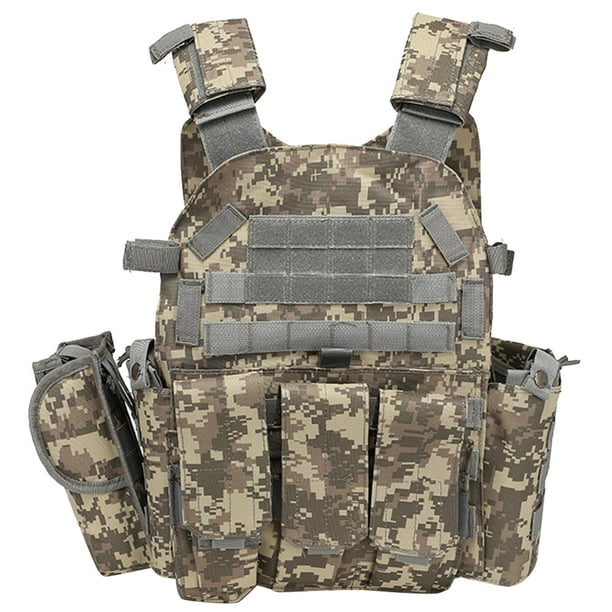 Ygjytge Chaleco Airsoft Chaleco Pecho Ajustable para Viajes Deportivos (ACU)