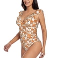 thumbnail image 3 of Fotbe Corgi Animal Women's Tummy Control Swimsuits Slimming One Piece Bathing Suit Ruffle Wrap V Neck Swimwear-, 3 of 8