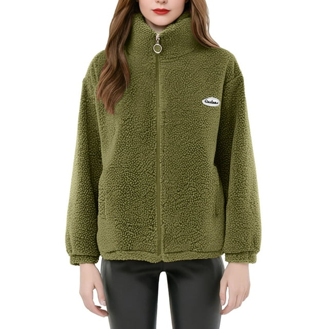 Vestes de Printemps pour Femmes, Veste d'Hiver Épaisse Décontractée à Col Montant Chaude