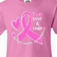 thumbnail image 4 of Inktastic Love, Care, Cure Breast Cancer Awareness Pink Ribbon Youth T-Shirt, 4 of 5