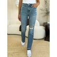 thumbnail image 2 of Judy Blue Full Size Mid Rise Destroyed Hem Distressed Jeans - Rosa Apparel, 2 of 11