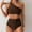 Coffee, variant on UTSJKR Two Piece Bikini Set for Women Plus Size Cutout One Shoulder High Waisted Bikini Bathing Suit Full Coverage Swimsuit Army Green L