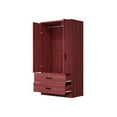 thumbnail image 5 of Woodpeckers Furniture And Mattress 2-Door Closet with 2-Drawers (Mahogany), 5 of 7
