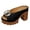 Black, variant on Women's Buckles Platform Dressy Slides Sandals 2026 Ladies Fashion Casual Leather Peep Toe Slip on Chunky Block High Heels Half Slippers Mules Beige Size 8