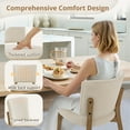 thumbnail image 3 of Dycanpo Wooden Dining Chairs Set of 6, Wide Back Kitchen Side Chairs for Modern Farmhouse Dining Room, Linen Upholstered and Natural Wood Legs, 3 of 7