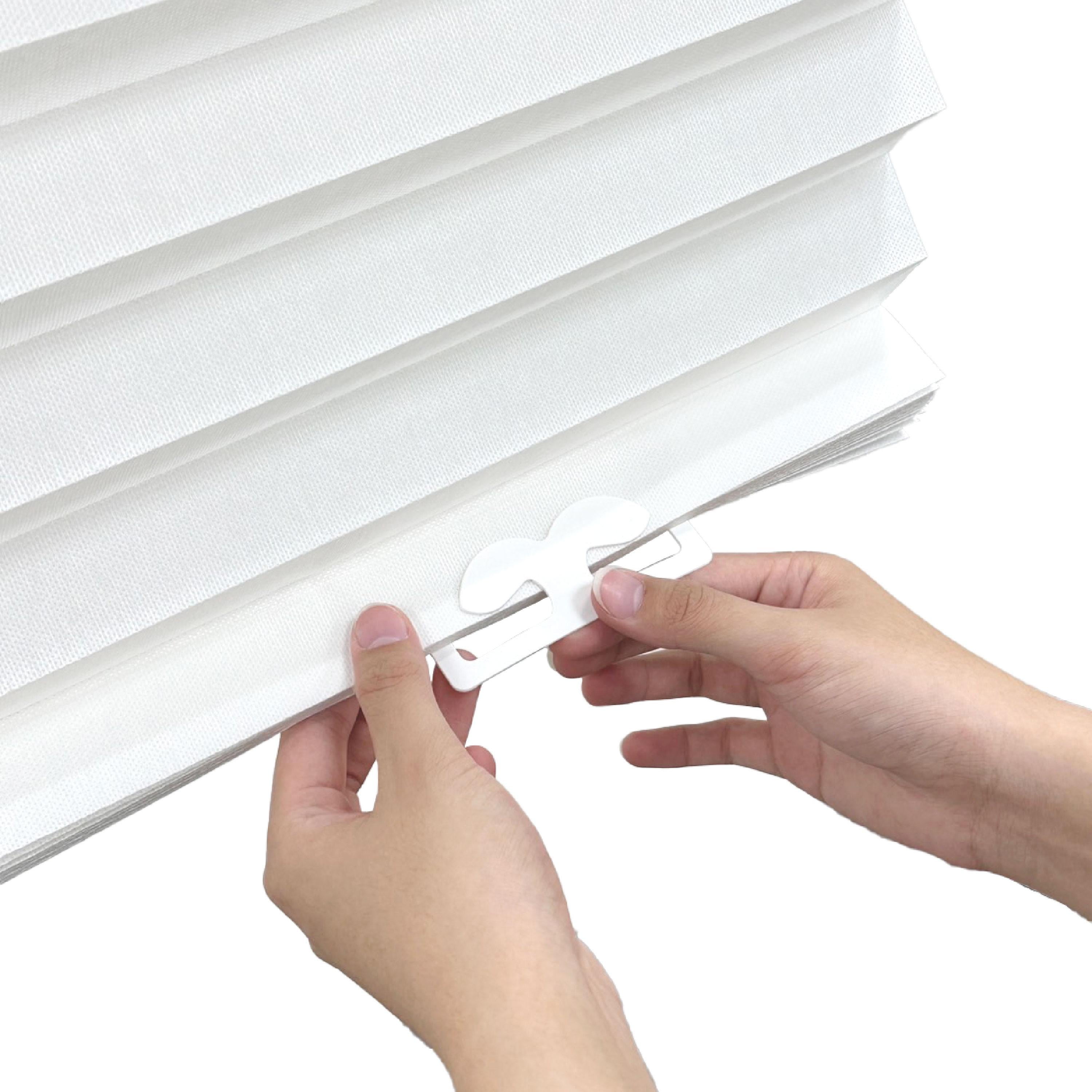 Regal Living No Tool 4-Pack Light Filtering Pleated Shade, White - 36" W x 72" L