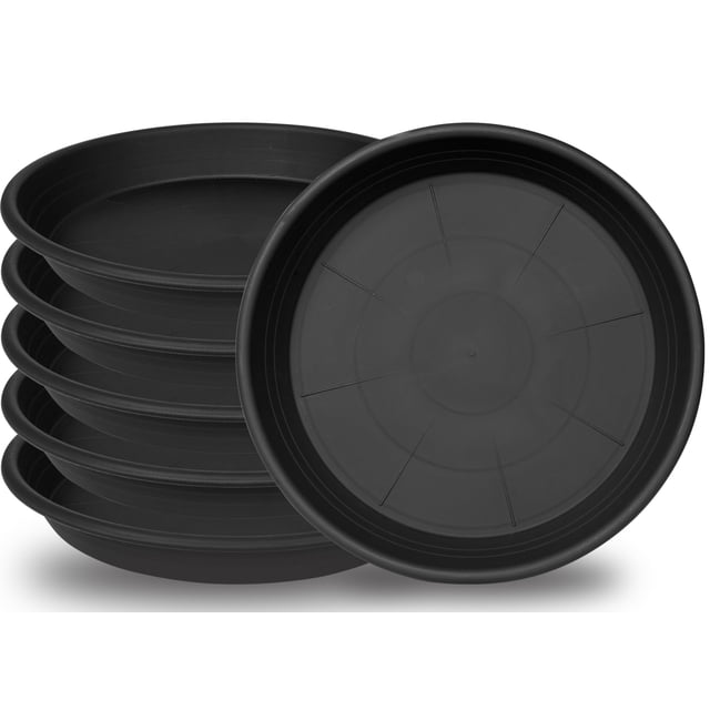 Grjoprt Paquete de 6 platillos para plantas para interiores 4 5 6 7 8 9 10 11 12 13 15 17 19 pulgadas Bandeja recogedora de agua para plantas Bandeja de drenaje de plantas resistente y pesada para int