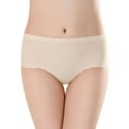 thumbnail image 3 of GaaiKei 4 Pack Women's Invisible Seamless Hipster Panties Mid-Rise No Show Laser Cut Brief Underwear,Nude Size 7, 3 of 5
