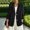Black, variant on Cotton Linen Blazer for Women Business Casual Lightweight Lapel Suit Jacket long Sleeve Work Office Relaxed Fit Everyday Coat Gold M
