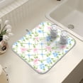 thumbnail image 7 of Ryvnso Flowers Checkered Dish Drying Mat for Kitchen Countertop 18x24 Large Dish Pad Drainer Rack Dish Sink Mats, 7 of 7