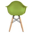 thumbnail image 7 of 2xhome - Set of 2 Toddler Kids Size Green Modern Plastic Chairs With Wood Leg Armchairs, 7 of 7
