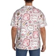 thumbnail image 3 of Lsque Cute Rabbit print Men's Cuban Collar Short Sleeve Shirt Summer Beachwear Casual Button Down Fashionable Vacation Leisure Shirt-3X-Large, 3 of 7