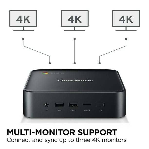 ViewSonic NMP760 Chromebox with Built-in Chrome OS, Google Play Integrated Google Management Console, Intel 10th Gen processor, 8GB Memory, eMMC Storage - Walmart.com