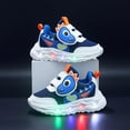 thumbnail image 2 of Toddler Boys Dinosaur Light Up Walking Shoes Fashion LED Flashing Breathable Platform Non Slip Tennis Shoes Blue, 2 of 6