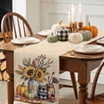 thumbnail image 3 of Thanksgiving Sunflower Table Runner, Autumn Thanksgiving Kitchen Dining Table Decoration for Home Party Decor 13x36 Inches, 3 of 9