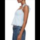 thumbnail image 3 of Camiseta de Tirantes Tipo Babydoll de Encaje para Mujer, con Mangas Transparentes, Estilo Y2k, para Salir de Verano. Azul L, 3 of 8
