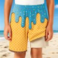 thumbnail image 2 of JAJAHO Boys Girls Athletic Shorts With Liner Ice Cream Printed Loose Fit 2 In 1 Running Shorts With Pockets For Unisex Kids 2-14Y, 2 of 4