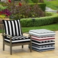 thumbnail image 2 of ARDEN Outdoor Deep Seat Cushion Set (2-Pack), 24 in x 24 in, Weather-Proof, Rain-Proof, Fade Resistant Patio Cushion for Chair, Sofa, and Couch Black Cabana Stripe, 2 of 9