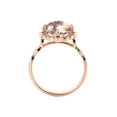 thumbnail image 4 of Natural peach/pink 2.25 CT VS Morganite Ring with Diamonds Rose Gold 14K Flower Leaves Halo, 4 of 4