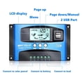 thumbnail image 4 of Solar MPPT 100A 60A 50A 40A 30A Char Controller Dual USB LCD Display 12V 24V Solar Cell Panel Charr Regulator With Load ,Simple and Convenient to Set, 4 of 6