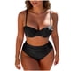 thumbnail image 2 of Trajes de baño Amzcrzy Tankini para mujer, trajes de baño, traje de baño, traje de baño de tirantes de color sólido para mujer, traje de baño de dos piezas dividido, traje de baño negro, XL, 2 of 3