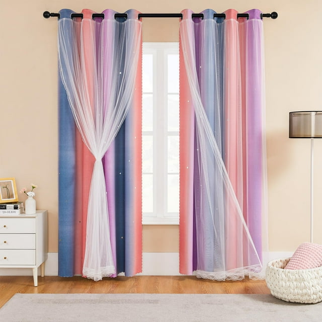 Cortina XiDi Star Blackout, 244 cm de largo, 86 cm de ancho, 2 paneles