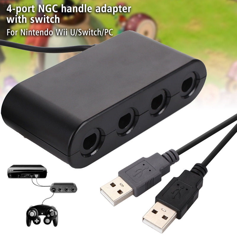 Controller Adapter Super Smash Bros Gamecube Adapter For Wii U Pc Switch No Driver Need And Easy To Use 4 Port Black Gamecube Adapter Walmart Canada