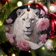 thumbnail image 6 of White Lion And Pink Roses Ceramics Ornaments Lion Rose Floral Double-Sided Printed 3" Ceramic Christmas Ornament Christmas Tree Hanging Accessories Holiday Present, 6 of 8