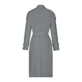 thumbnail image 4 of GXIPO Womens Oversized Long Trench Coat Double Breasted Lapel Windproof Overcoat with Belt Gray L, 4 of 5