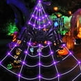 thumbnail image 7 of Halloween Outdoor Decoration, 200'' Giant Spider Web + 59'' Giant Spider with 150 LED Lights, with 8 Lighting Modes, Suitable for Yard, Garden, Haunted House Decoration, 7 of 7