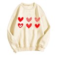thumbnail image 3 of Qertyioot Chandail Cœur d'Amour Saint-Valentin, s Imprimé Mode Femme Manches Longues Col Rond Imprimé Blouse Ample Hauts, 3 of 3