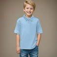 thumbnail image 2 of UAYOTSE Toddler Boys Comfort Centric Short Sleeve Polo Shirts Ideal for School Play and Leisure Time,11-12 Years Sky Blue, 2 of 9