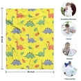 thumbnail image 4 of Yellow Cartoon Dinosaurs Leaves Pattern Blanket,Comfortable Soft Flannel Throw Blanket,All Season,Warm Lightweight Blankets for Sofa Bed Couch Living Room Chair,30"x40", 4 of 4