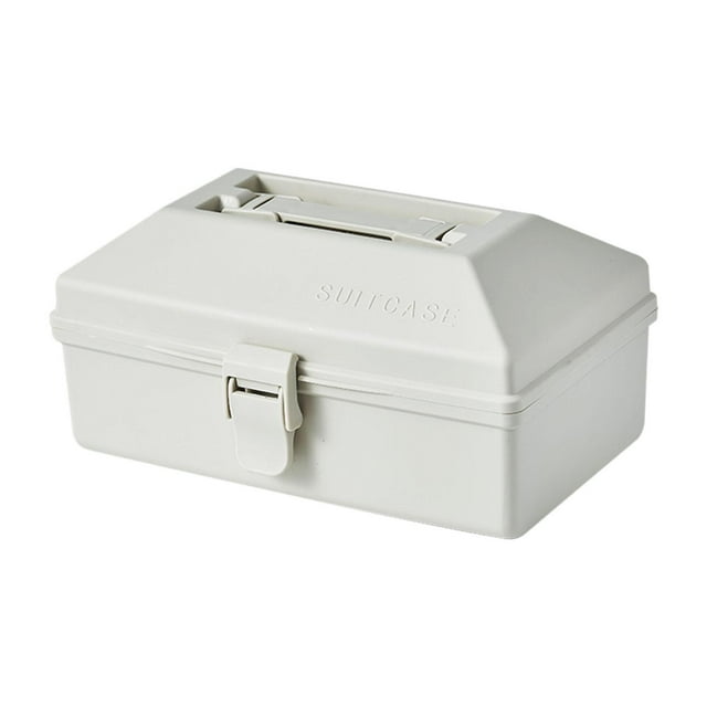 Caja de herramientas portátil, contenedor, organizador de utensilios, estuche rígido para barbacoa, picnic Café con leche