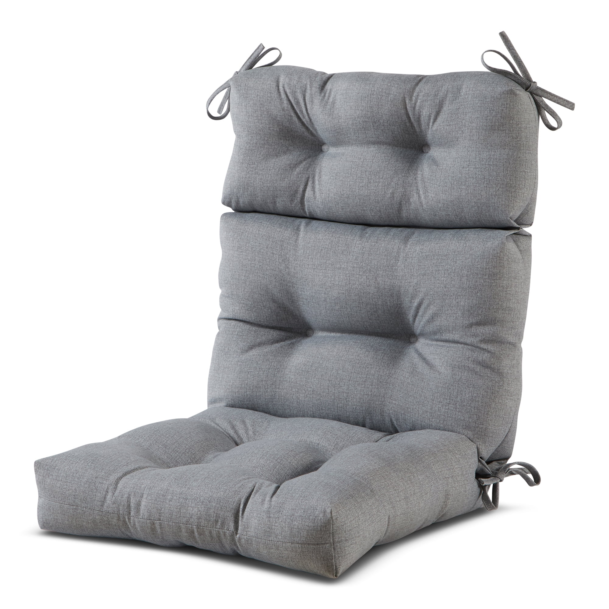 Solid Heather Gray 44 x 22 in. Outdoor High Back Chair Cushion