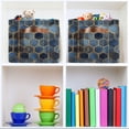 thumbnail image 6 of Yayeee Canvas Storage Basket with Handles for Shelves Fabric Bins Closet Organizer, Elegant Hexagon Pattern, 6 of 8