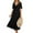Black, variant on Women's 2024 Summer Boho Maxi Dress Ruffle Sleeve Sexy Tie Front A-Line Flowy Casual Long Beach Vacation Dresses