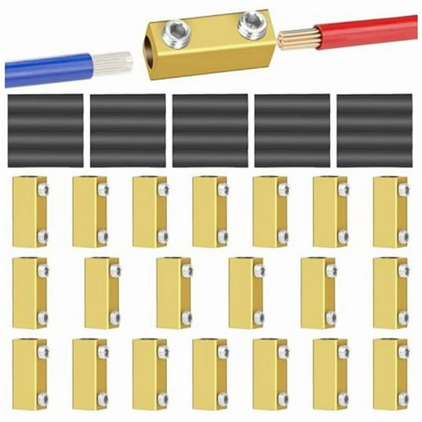 Kit de 20 Tuercas para Conectores de Cables de 20 Amperios, Conector de Acoplamiento de Calibre 10 AWG, Terminal de Cableado Rápido de Empalme, con Tubo Termorretráctil
