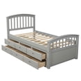 thumbnail image 3 of Aukfa 6 Drawers Platform Storage Bed, Solid Wood Captain Bed, Twin Size - Gray, 3 of 9