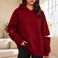 thumbnail image 3 of Tbopshirt Hoodies for Women Loose Casual Hoodie Long Sleeve Panel Splicing Pullover Sweatshirt for Daily Leisure & Street Style, 3 of 6