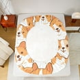 thumbnail image 5 of jejeloiu Kawaii Puppy Dogs Twin Sheet Sets,Lovely Pet Animals Twin Fitted Sheet,White Orange Flat Sheet For Girls Teens,Ultra Soft Home Decor,3-Piece, 5 of 7