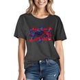 thumbnail image 5 of Busydd Independence Day T Shirts for Women Fashion American Flag Print 4th of July Patriotic Tshirts Casual Round Neck Short Sleeve Summer Tops Comfy Cotton Graphic Tees M, 5 of 6