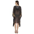 thumbnail image 4 of Moomaya WoMen's Short Hoodie Kaftan Loose Tunic Kimono Sleeve Mini Beach Cover Up Dress, 4 of 7